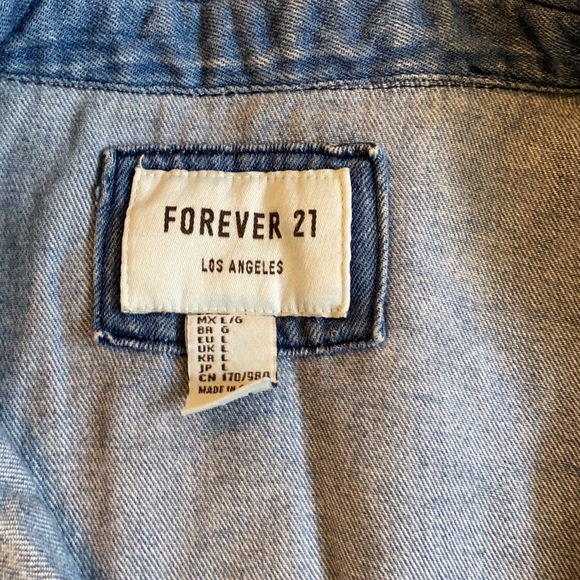 Denim Button Down Long Sleeve Top - Picture 5 of 6